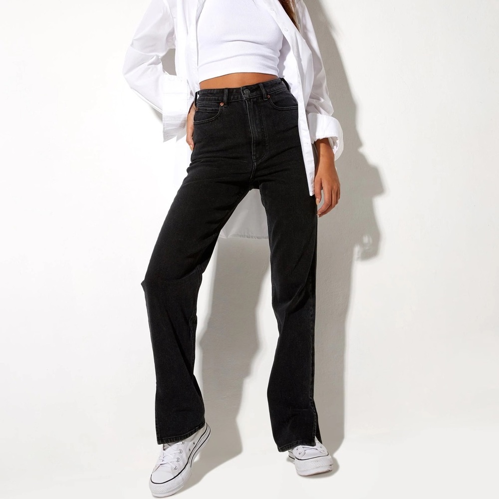 MOTEL ROCKS STRAIGHT LEG JEANS IN BLACK WASH